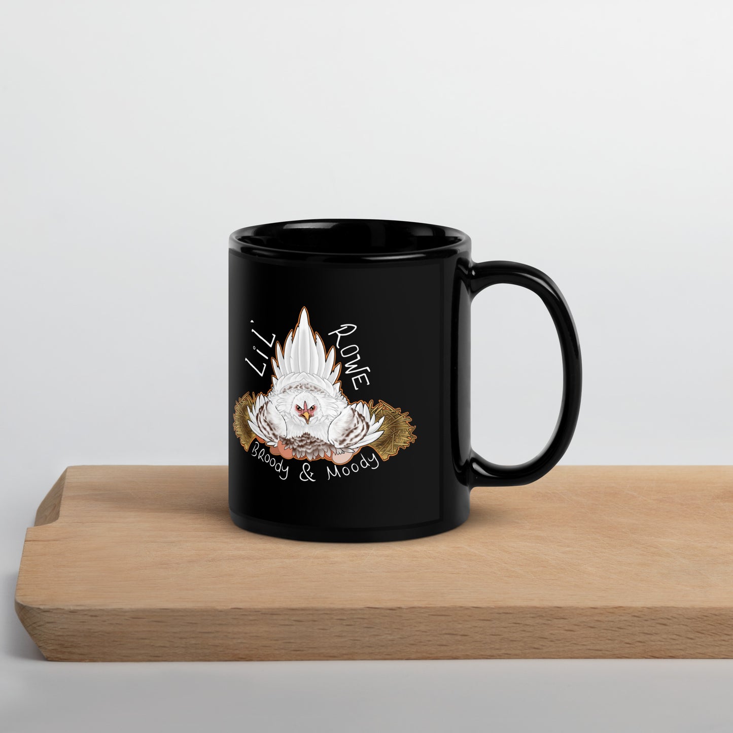 Broody and Moody Black Glossy Mug