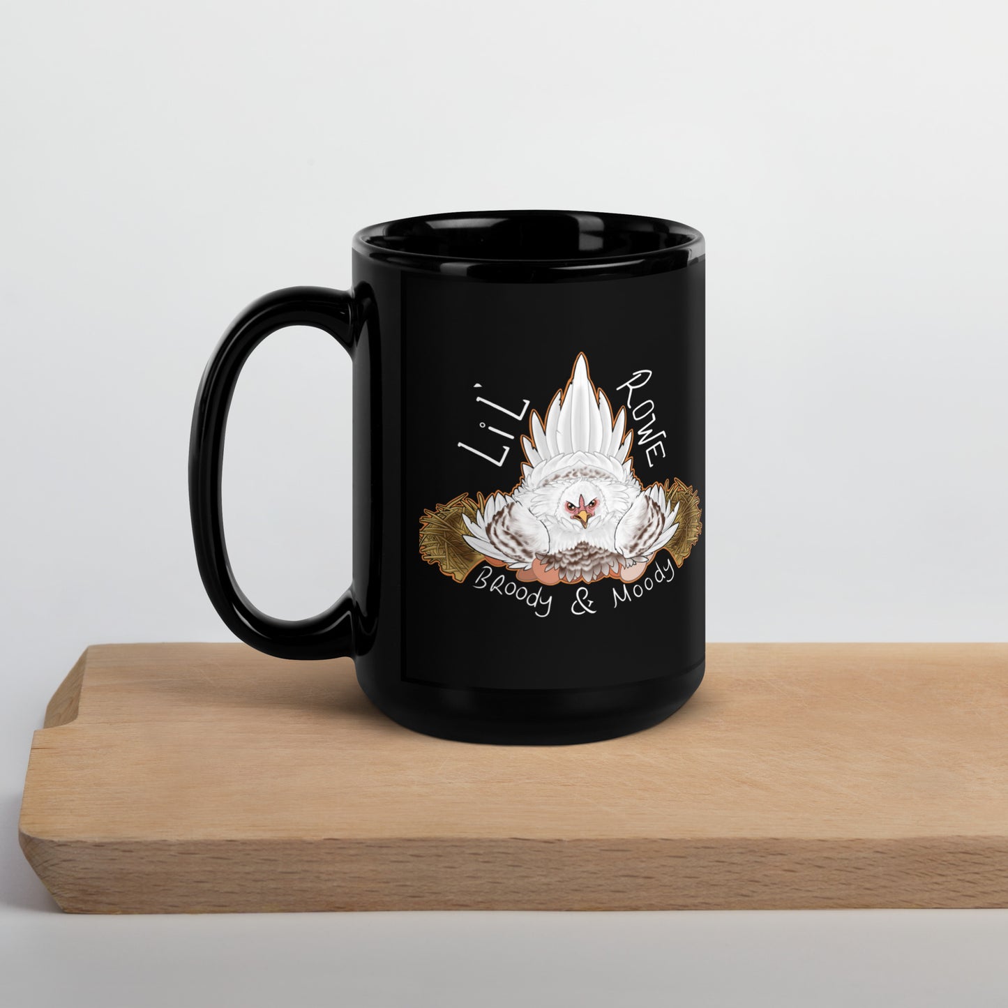 Broody and Moody Black Glossy Mug