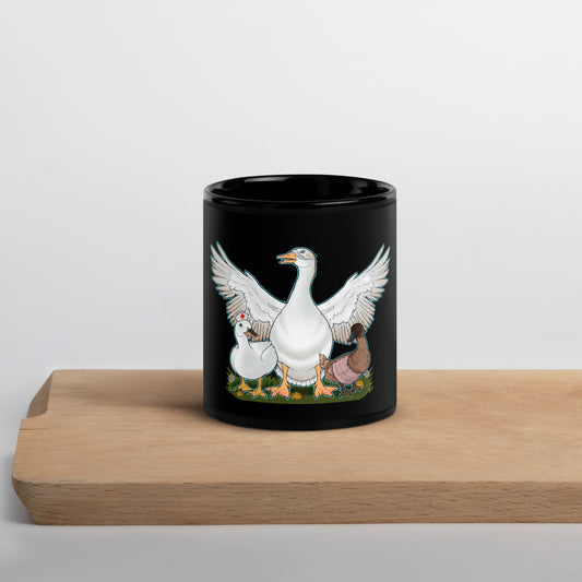 Mumbles and Gang Black Glossy Mug