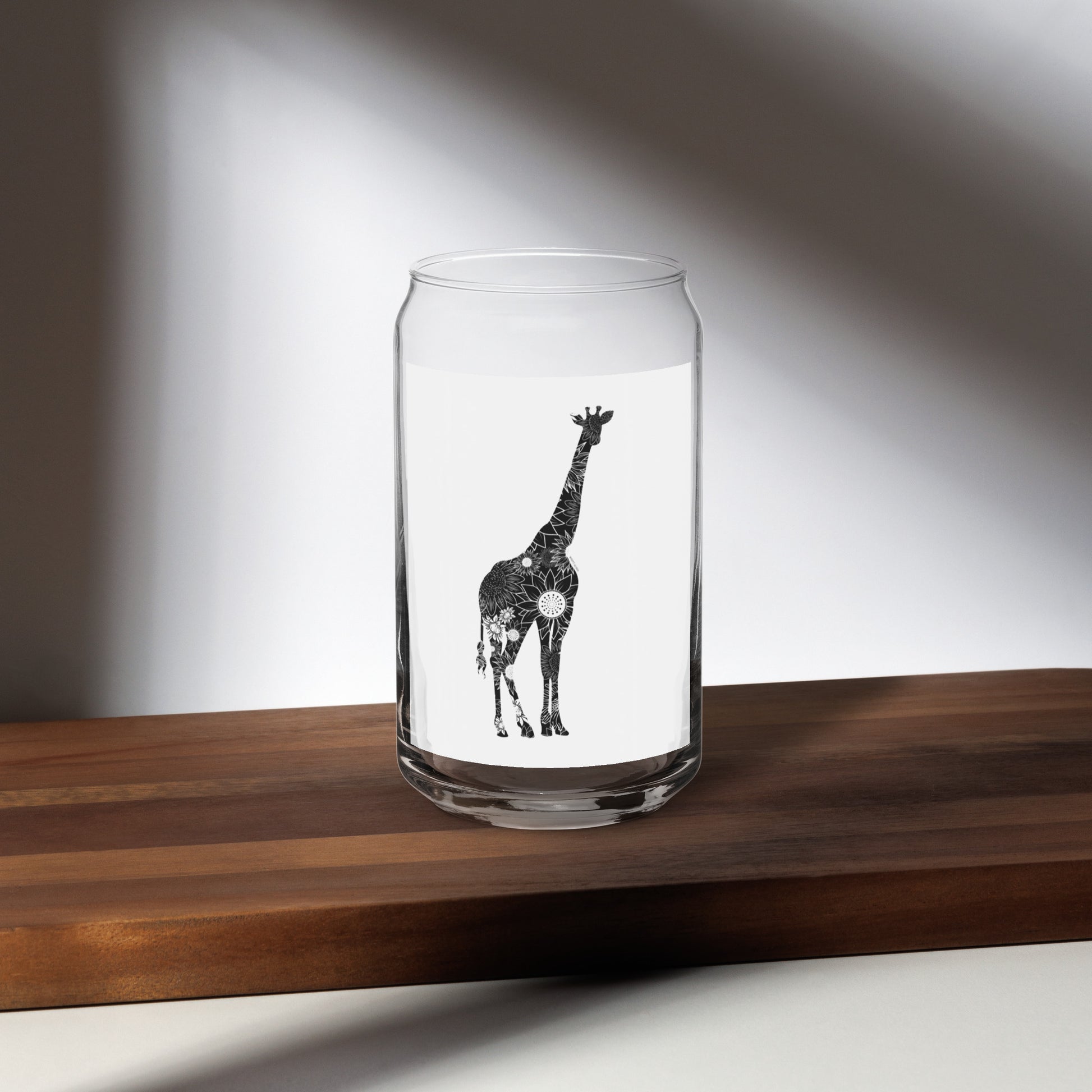 Giraffe Sunset Beer Can Pint Glass - Fun Safari Themed Decor and Gifts -  bevvee