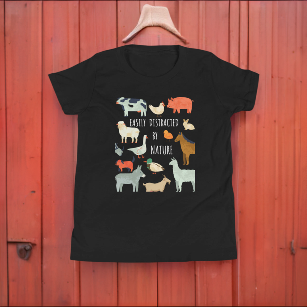 Farm Animal Distracted Youth Short Sleeve T-Shirt