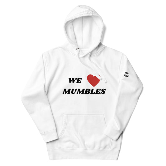 We Heart Mumbles White Unisex Hoodie