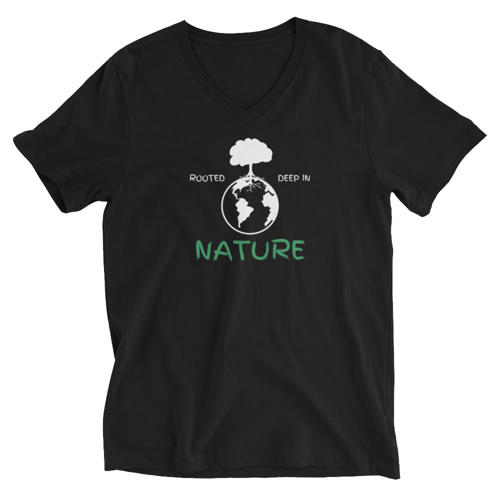 Rooted Deep In Nature Unisex Short Sleeve V-Neck T-Shirt