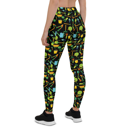 Garden Tools Of The Trade Pattern Leggings