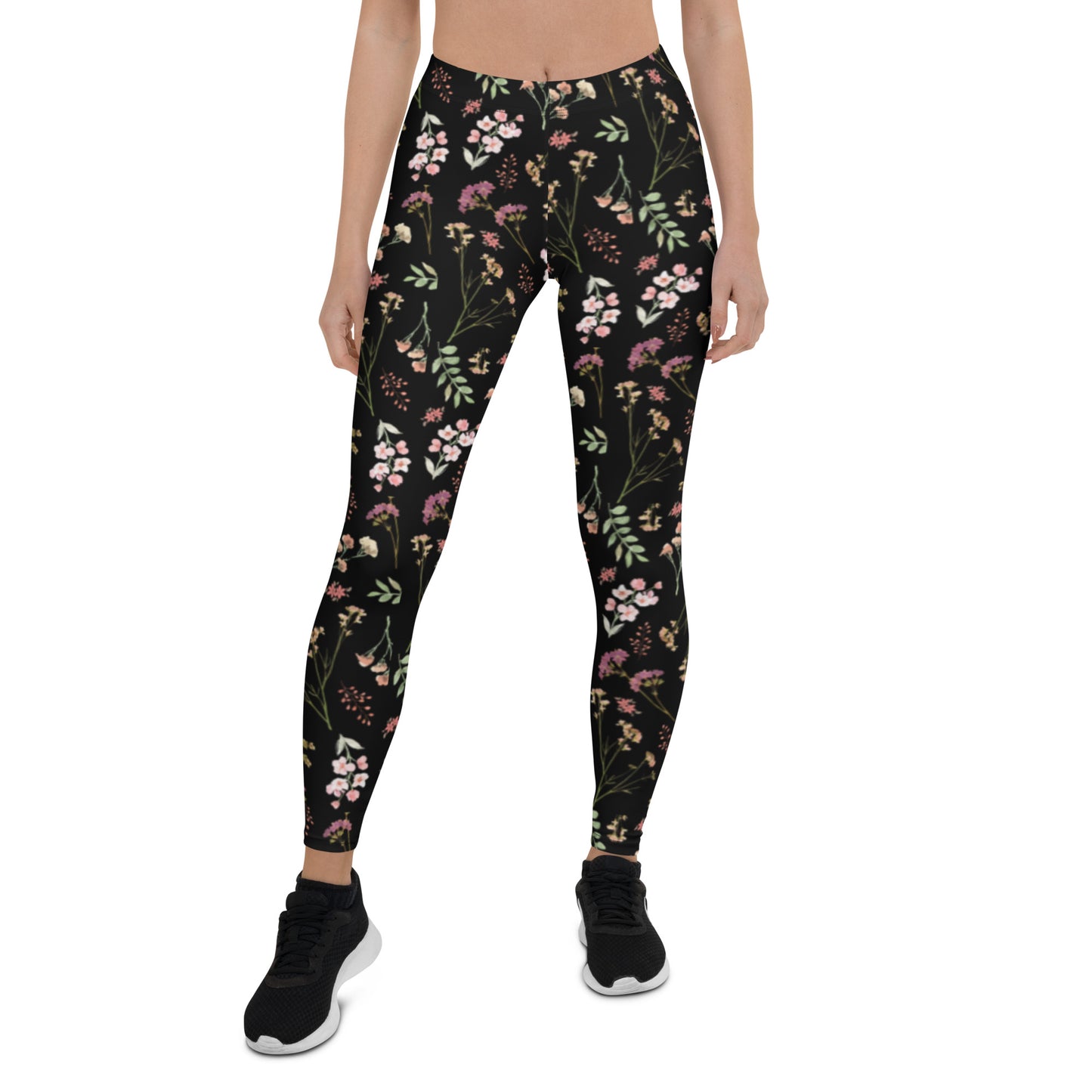 Vintage Dark Flower Pattern Leggings