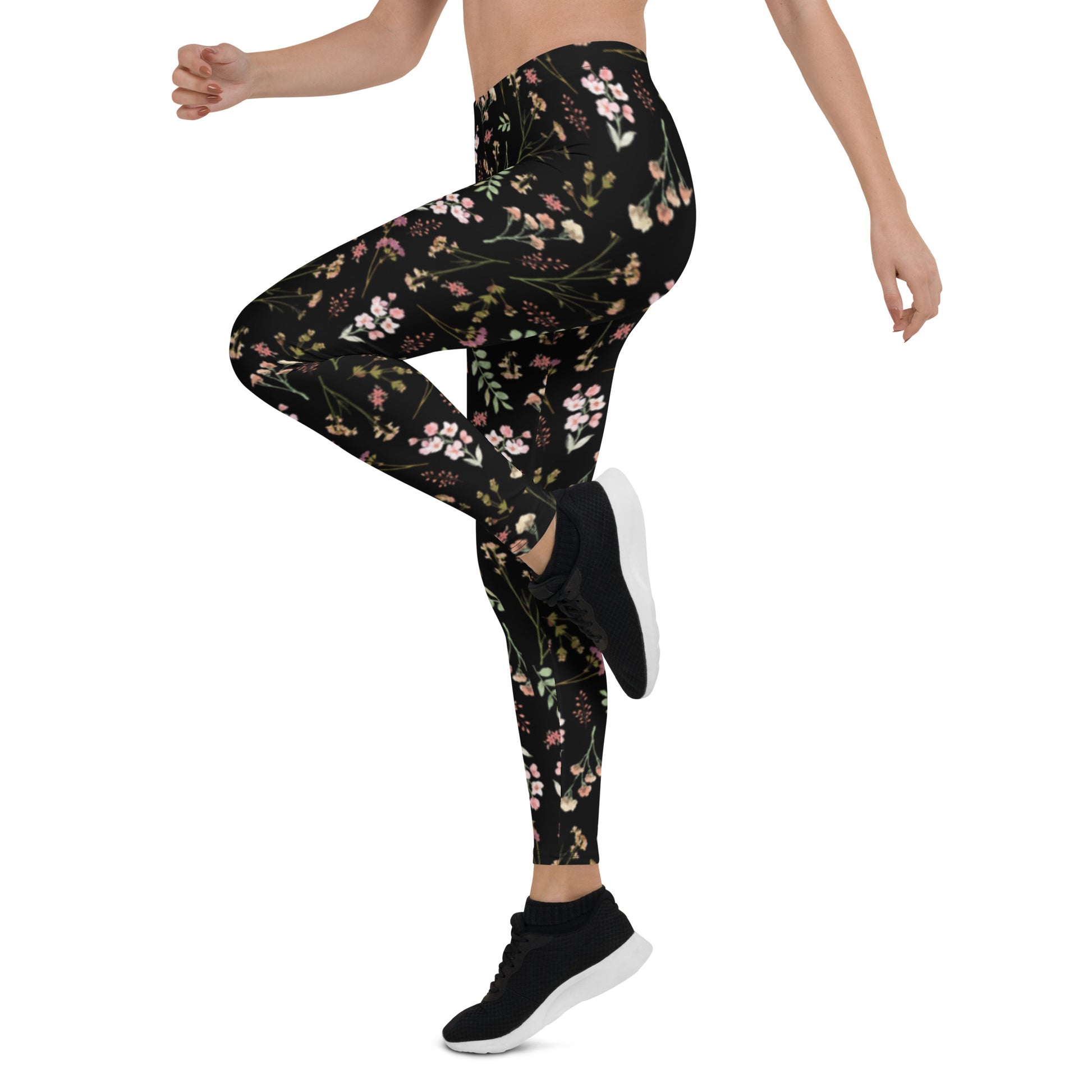 Vintage Dark Flower Pattern Leggings