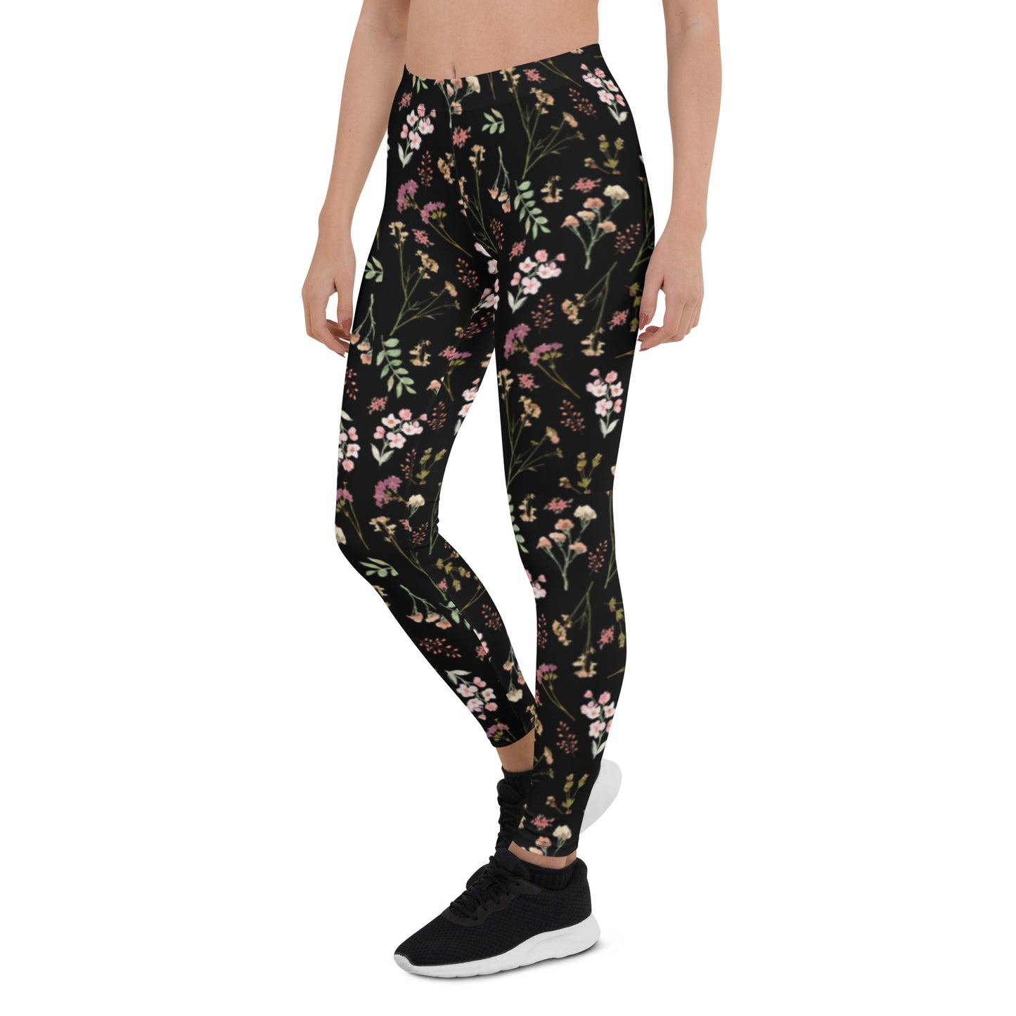 Vintage Dark Flower Pattern Leggings