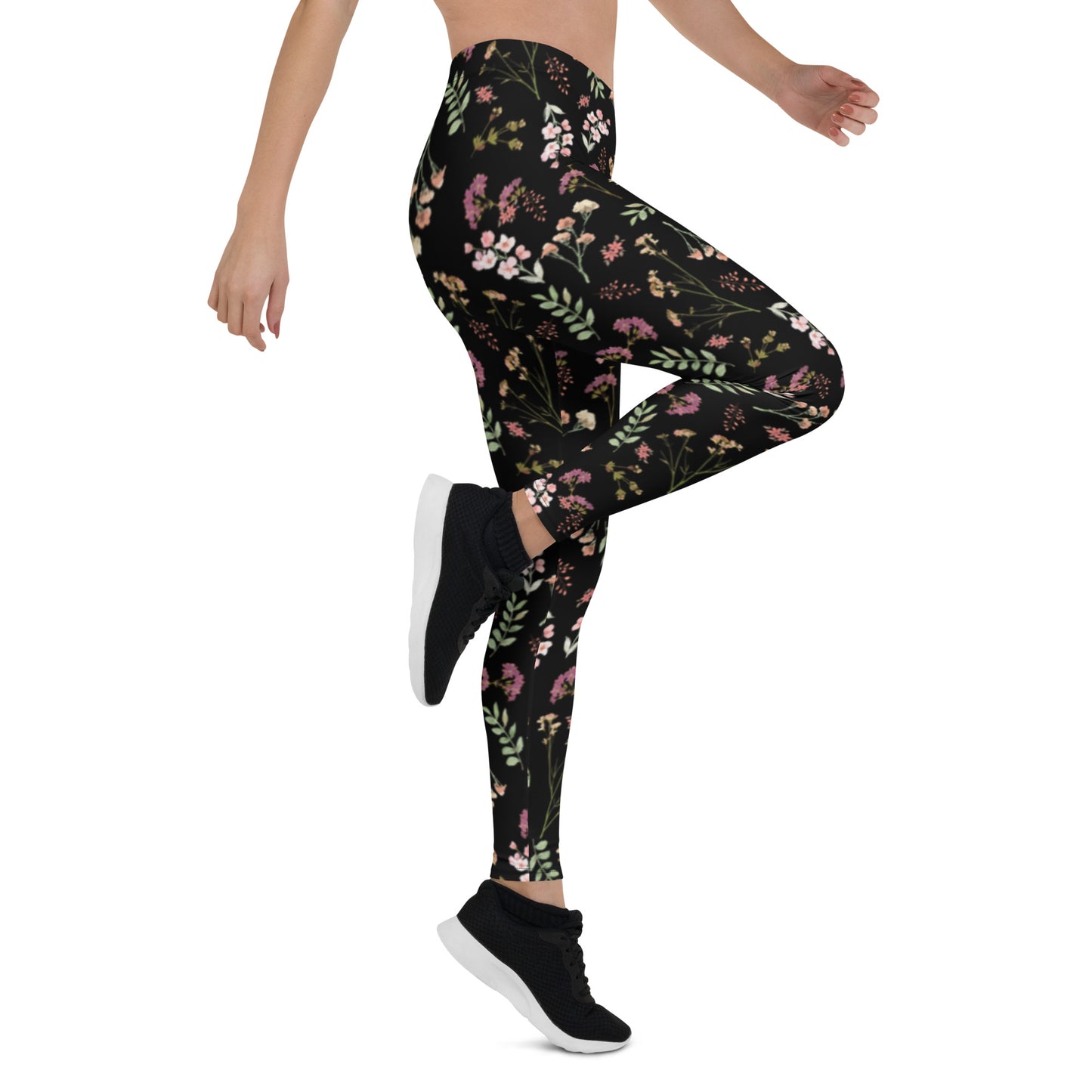 Vintage Dark Flower Pattern Leggings