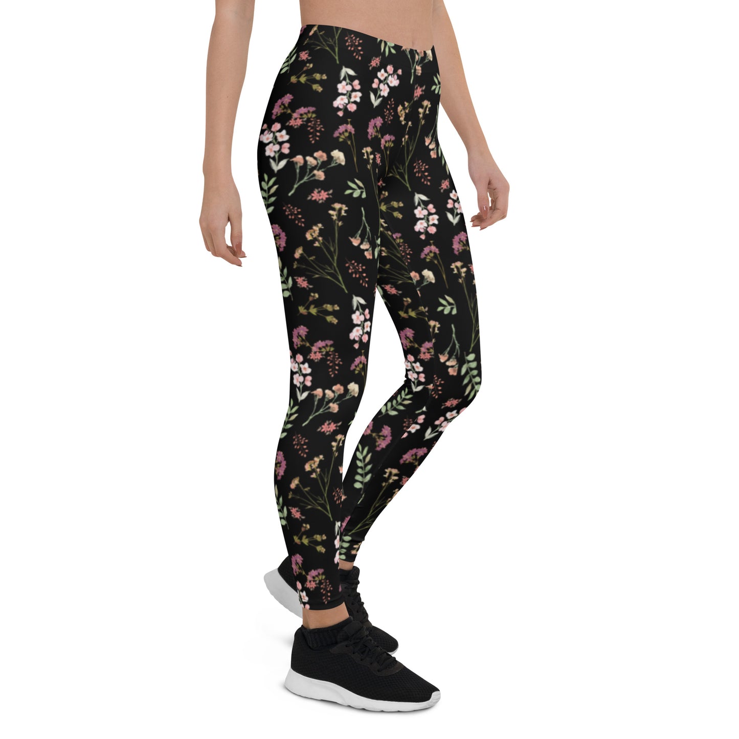 Vintage Dark Flower Pattern Leggings