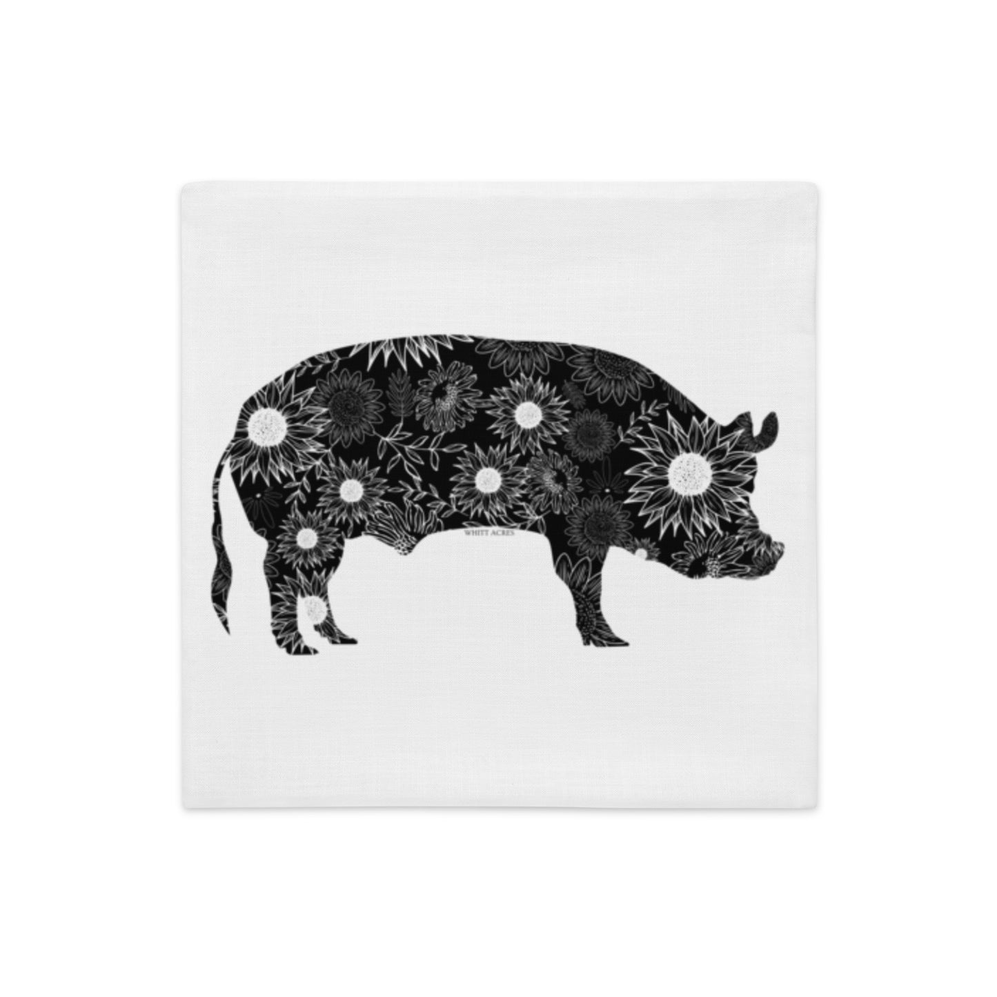 Pig Hog Silhouette Sunflowers Premium Pillow Case