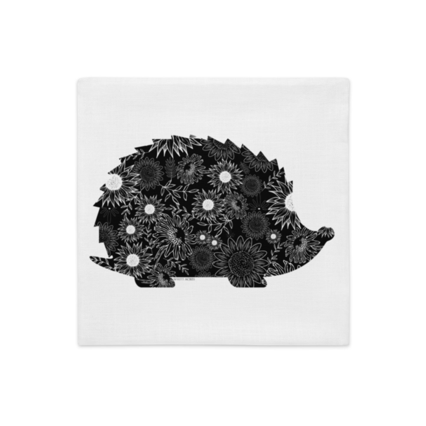 Hedgehog Silhouette Sunflowers Premium Pillow Case