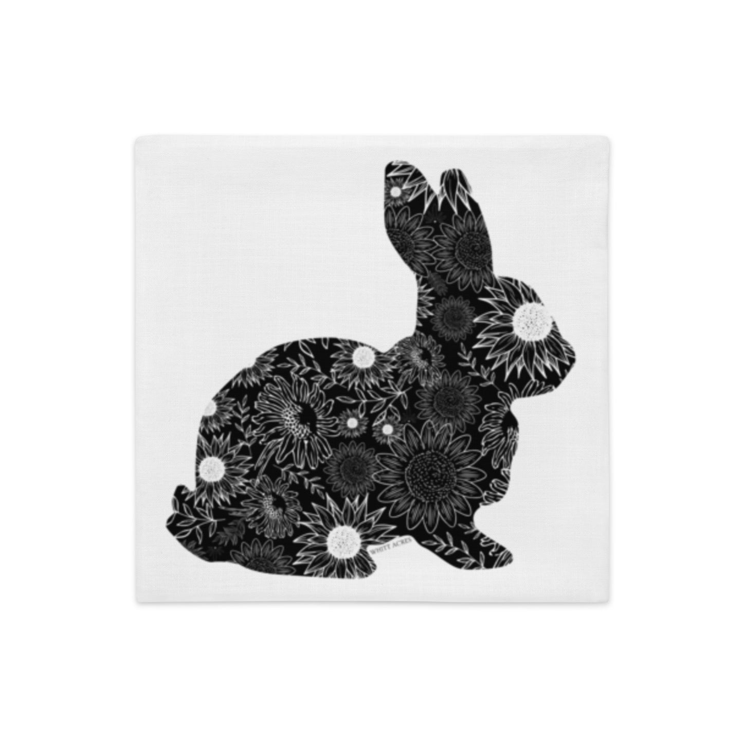 Bunny Rabbit Silhouette Sunflowers Premium Pillow Case