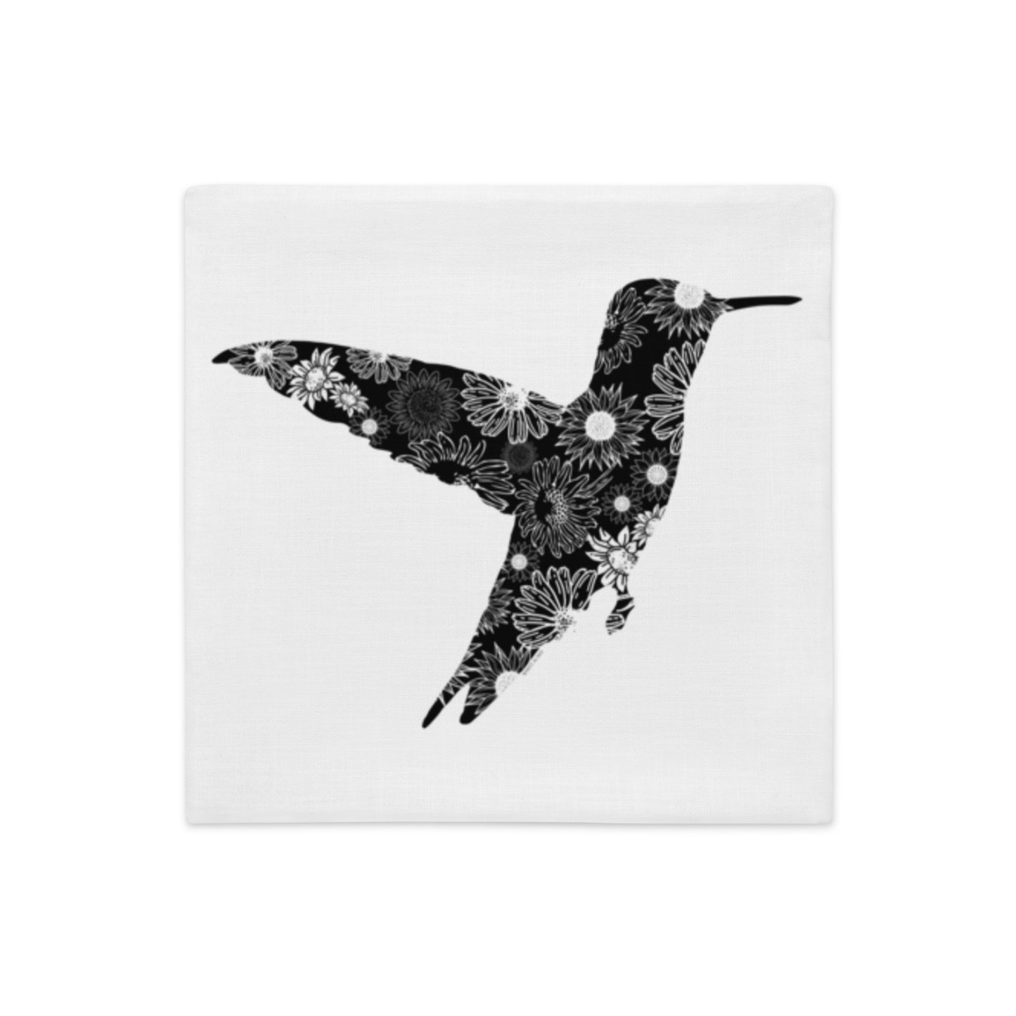 Hummingbird Silhouette Sunflowers Premium Pillow Case