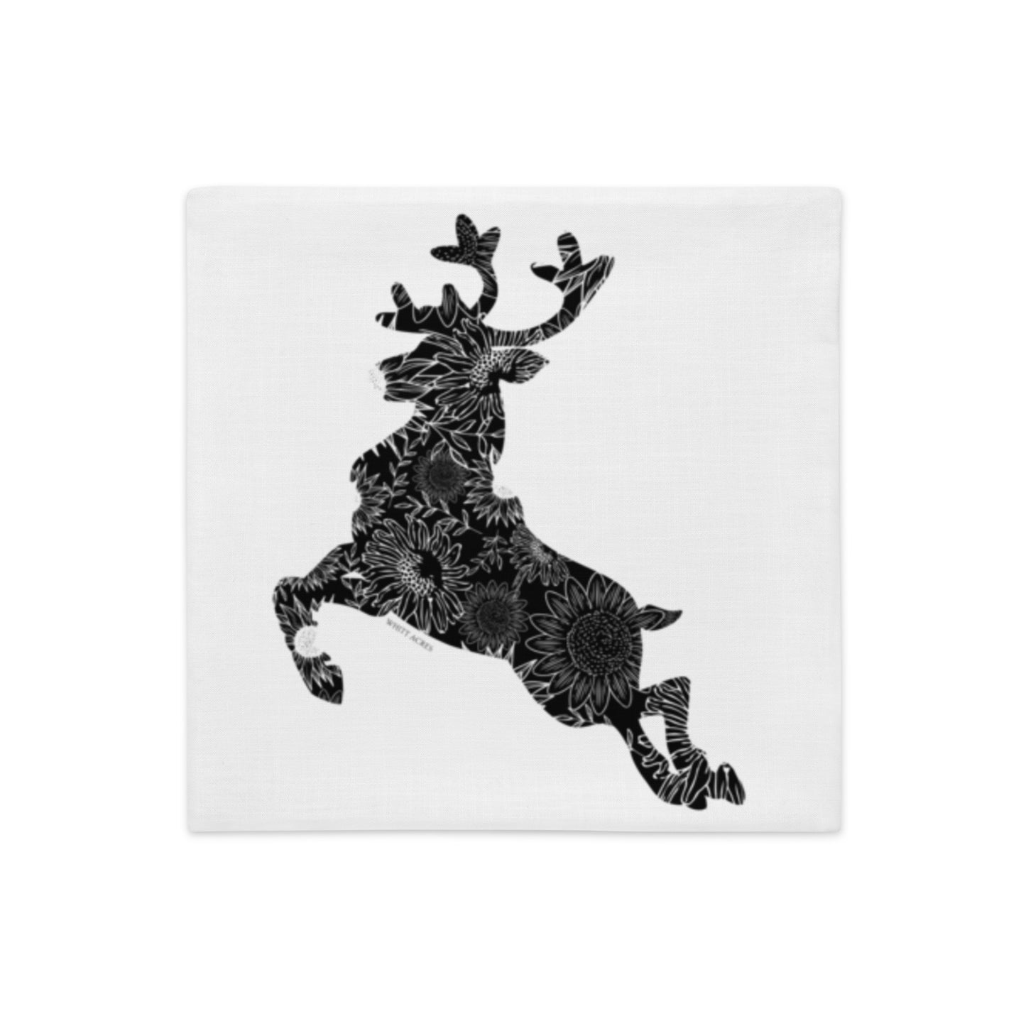 Reindeer Silhouette Sunflowers Premium Pillow Case