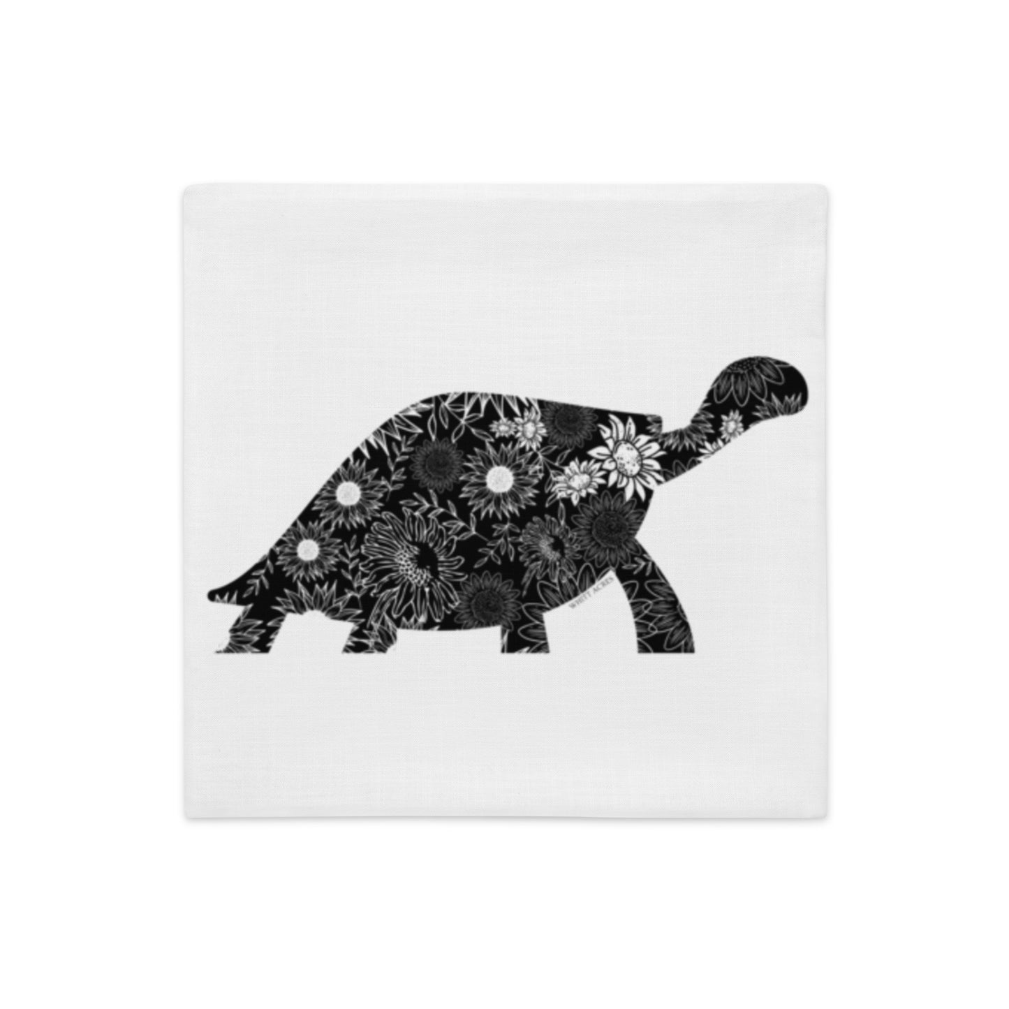 Turtle Silhouette Sunflowers Premium Pillow Case