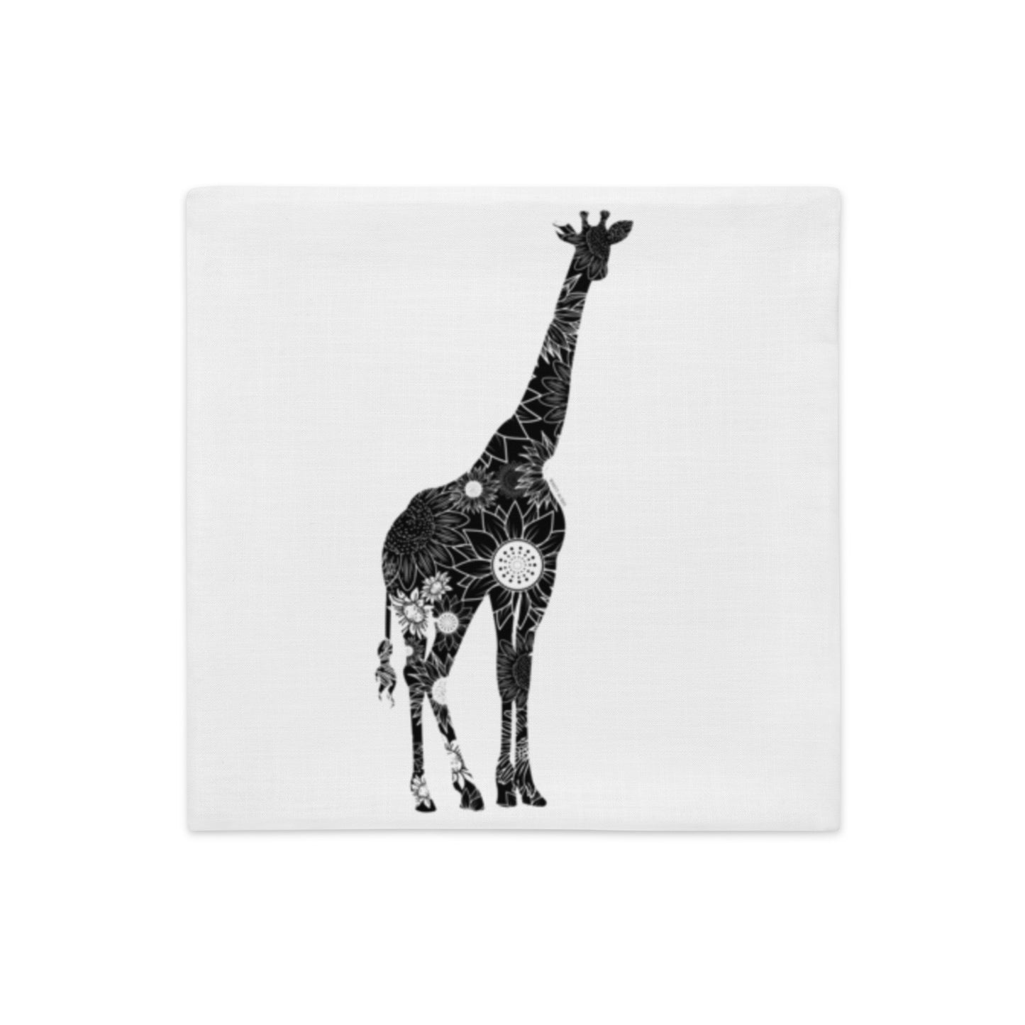 Giraffe Silhouette Sunflowers Premium Pillow Case