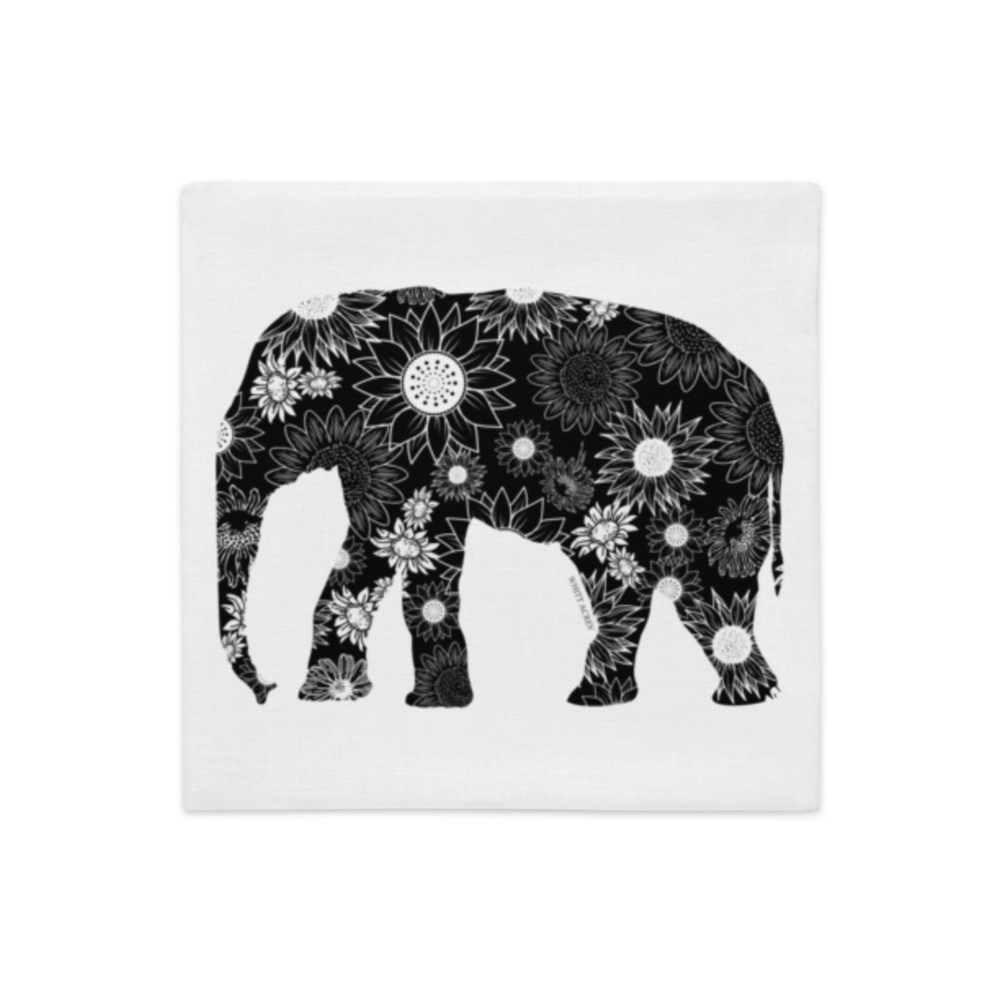 Elephant Silhouette Sunflowers Premium Pillow Case