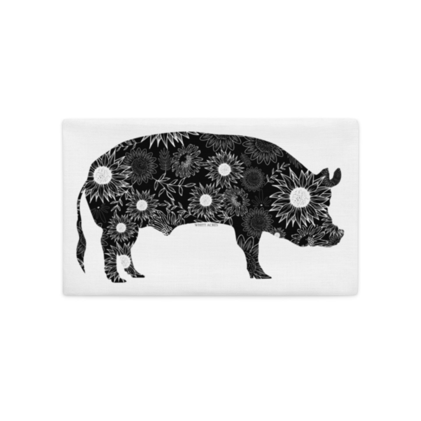 Pig Hog Silhouette Sunflowers Premium Pillow Case