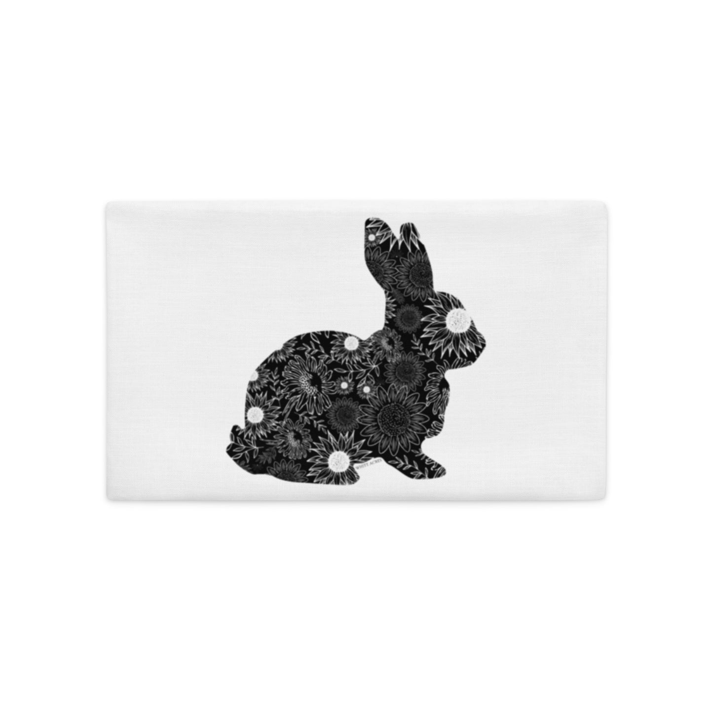 Bunny Rabbit Silhouette Sunflowers Premium Pillow Case