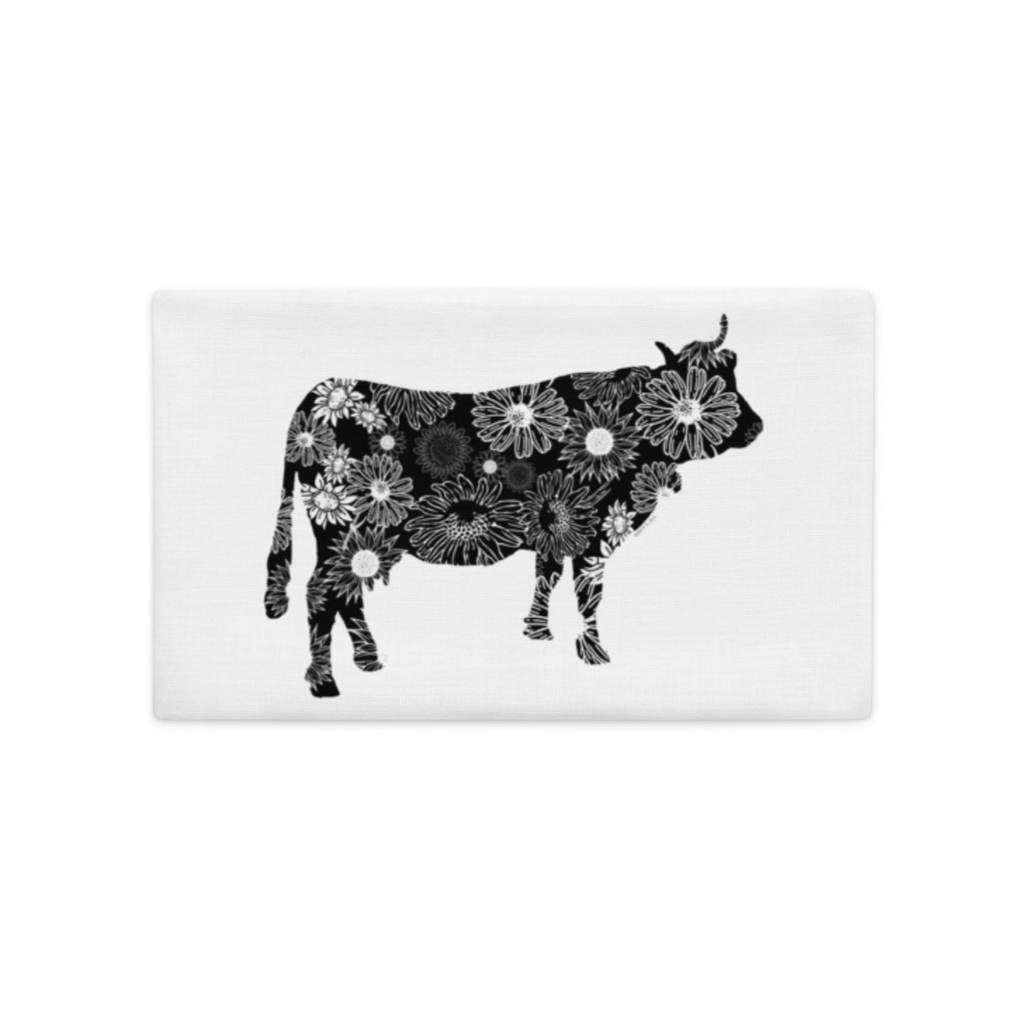 Bull Cow Silhouette Sunflowers Premium Pillow Case