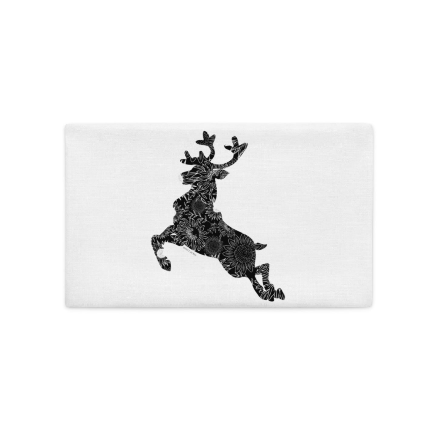 Reindeer Silhouette Sunflowers Premium Pillow Case