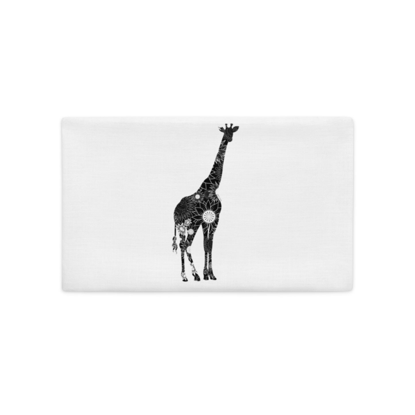 Giraffe Silhouette Sunflowers Premium Pillow Case