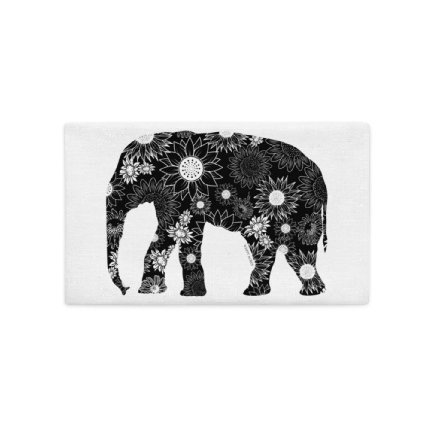 Elephant Silhouette Sunflowers Premium Pillow Case