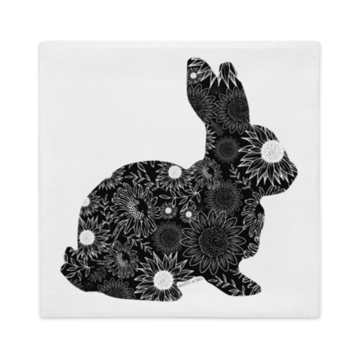 Bunny Rabbit Silhouette Sunflowers Premium Pillow Case