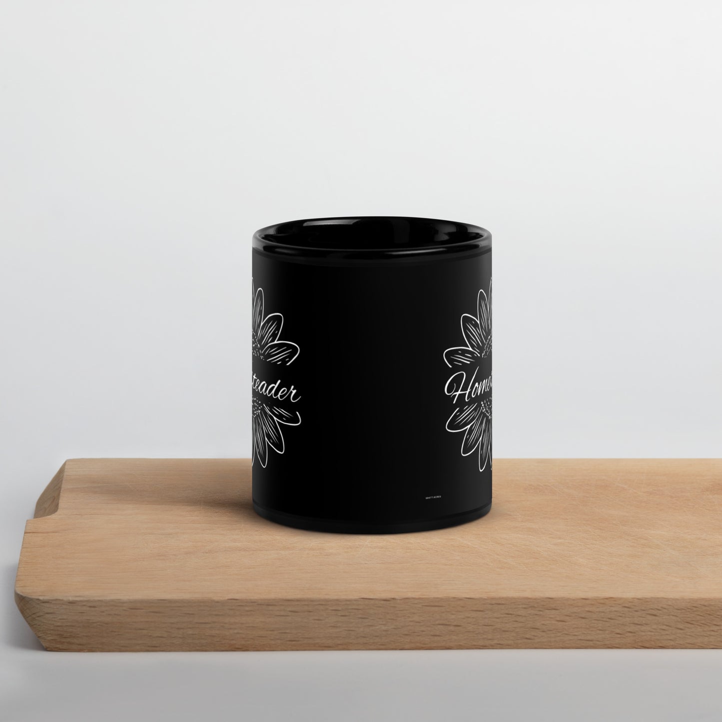 Homesteader Sunflower Black Glossy Mug