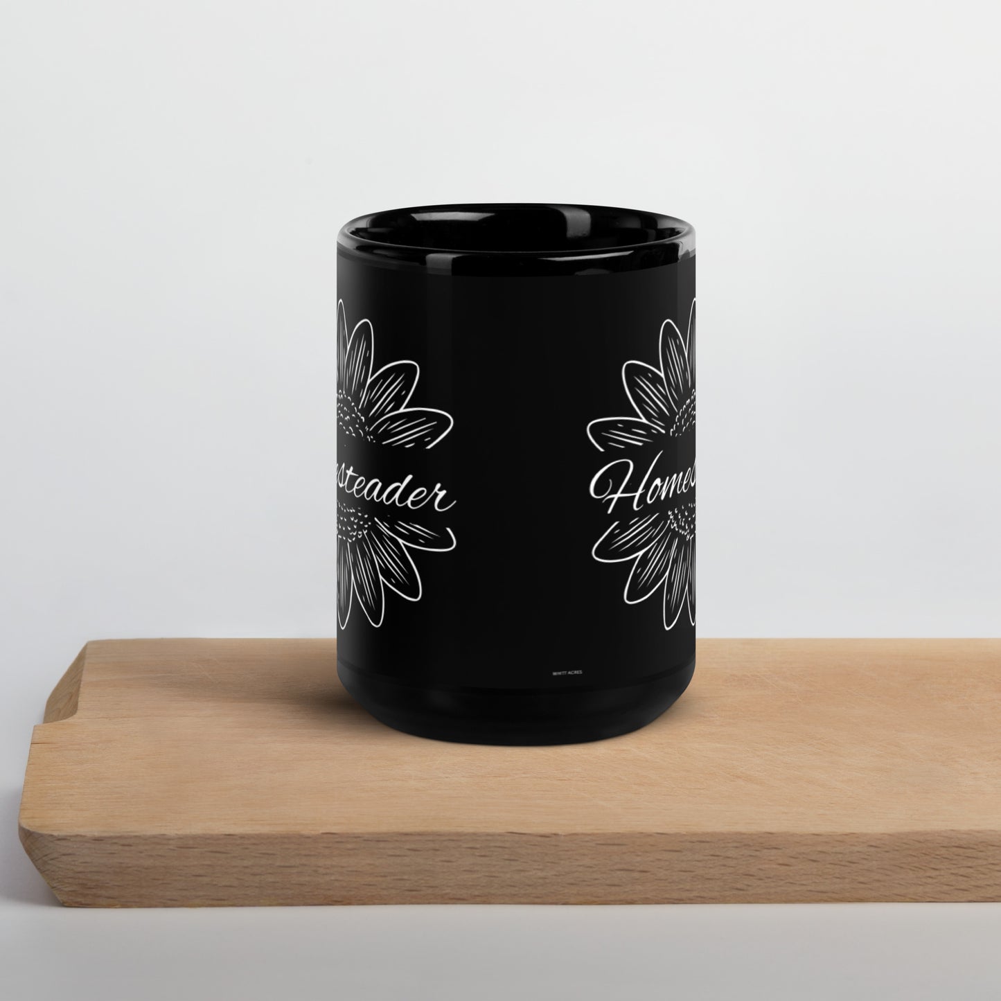 Homesteader Sunflower Black Glossy Mug