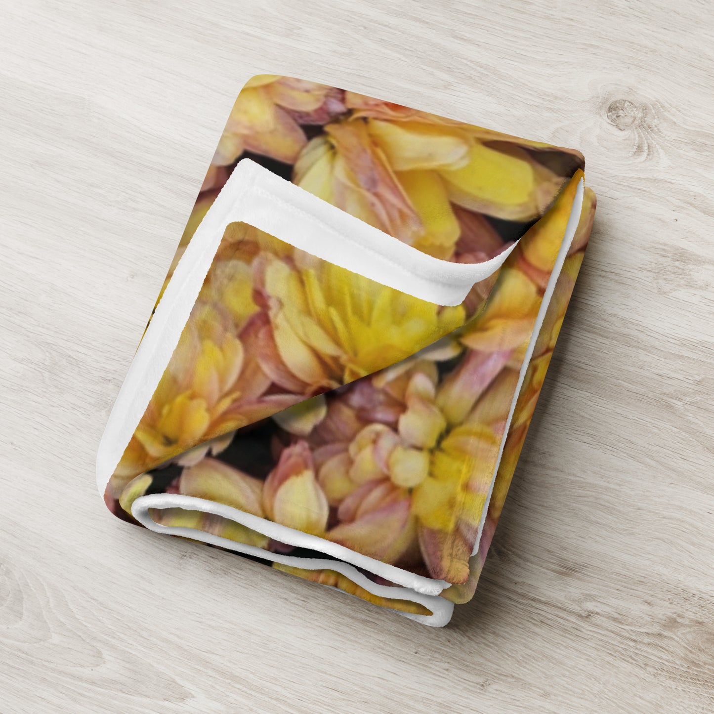 Yellow Mum Flower Throw Blanket