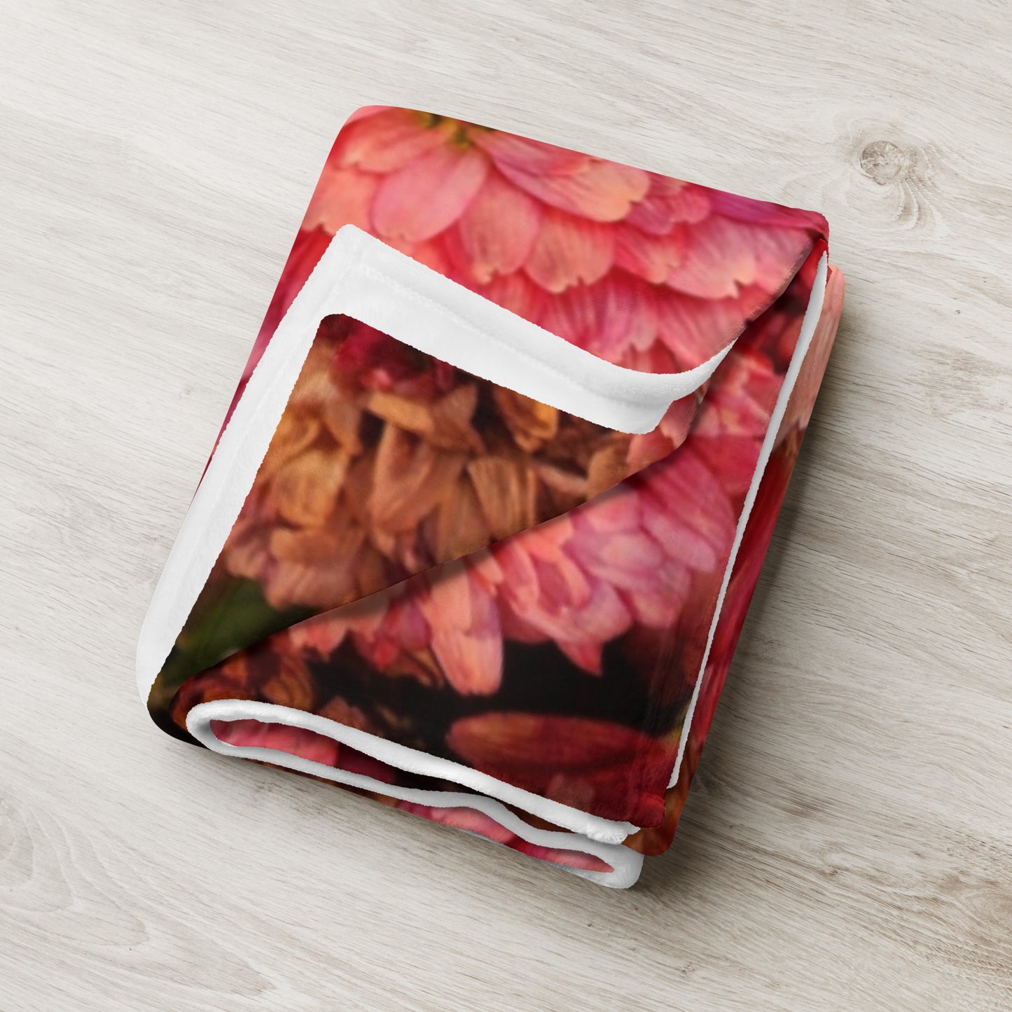 Red Mum Flower Throw Blanket