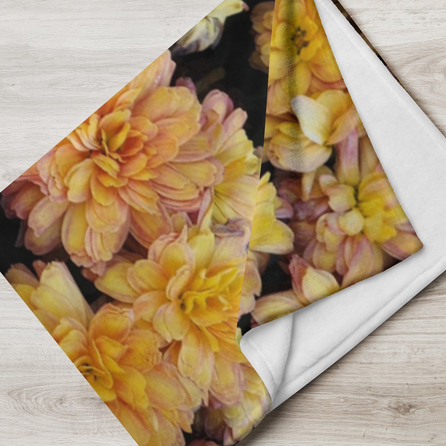 Yellow Mum Flower Throw Blanket