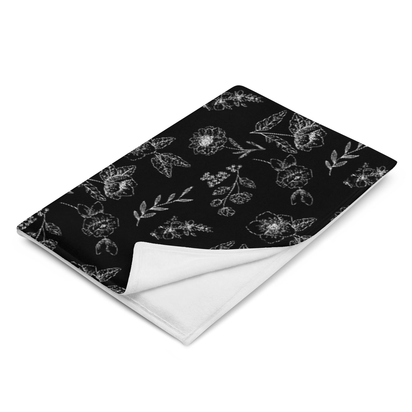 Flower Sketch Pattern Throw Blanket