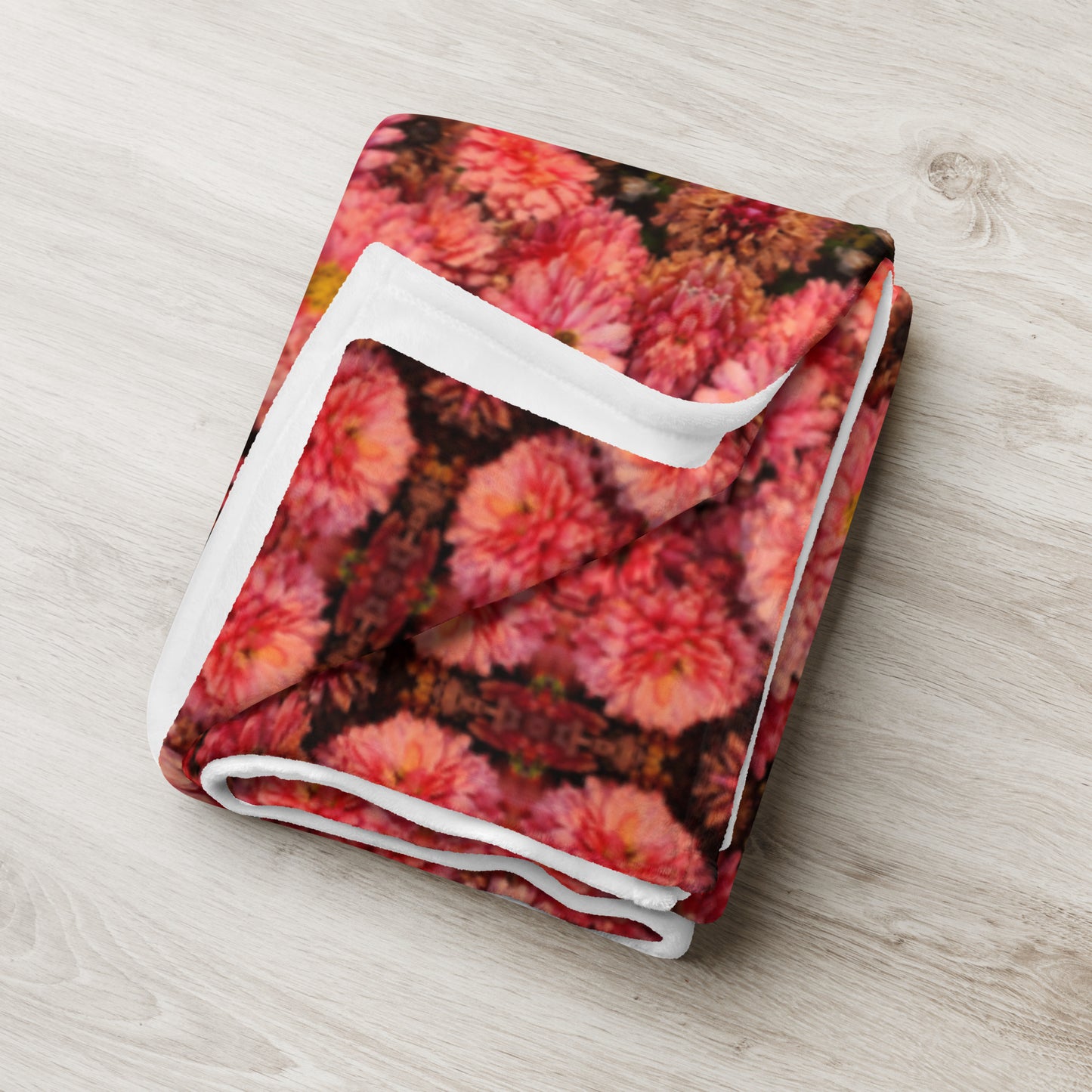 Red Mum Flower Throw Blanket