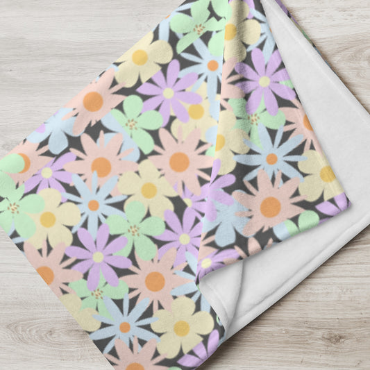 Colorful Flowers Throw Blanket