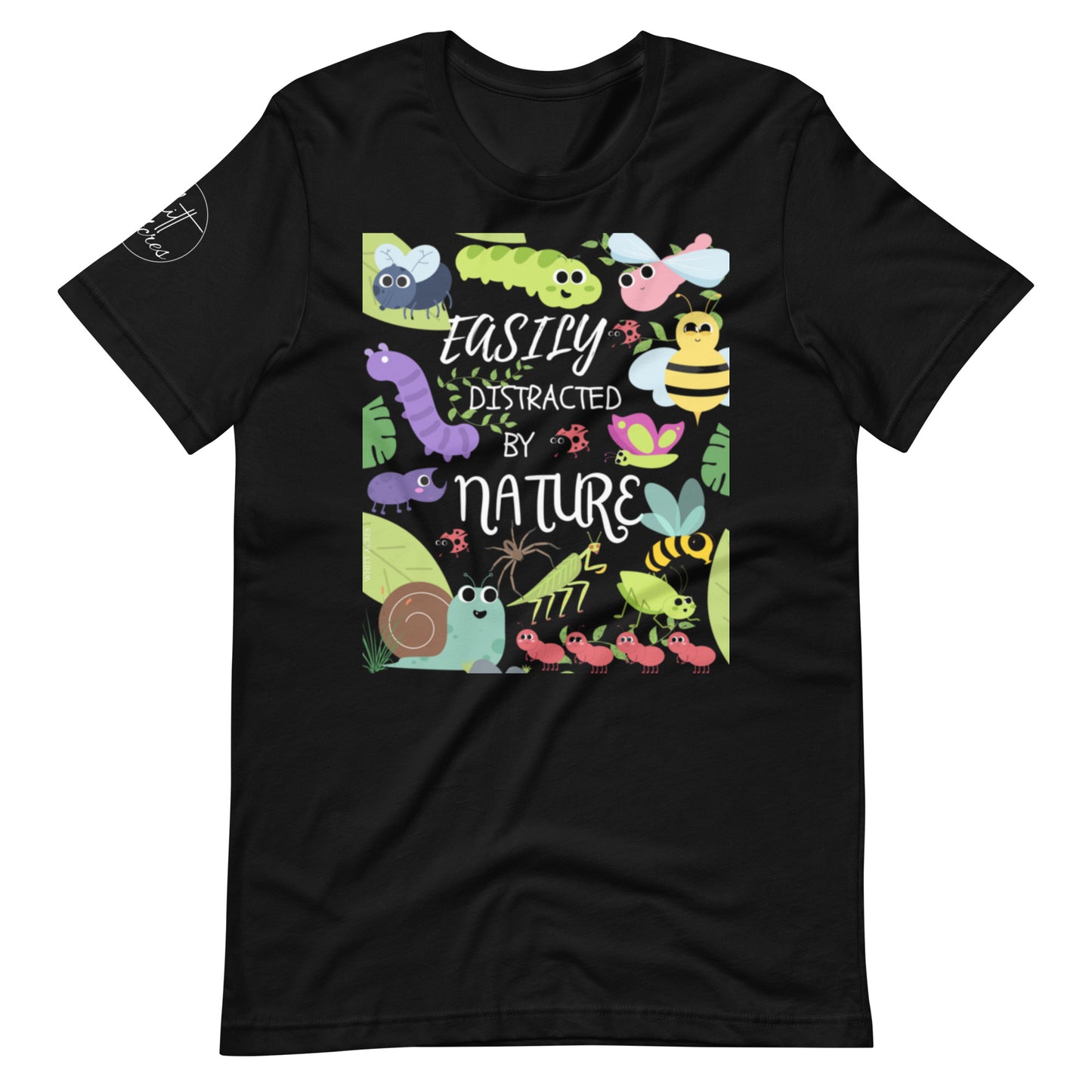 Easily Distracted By Nature Bugs Black Edition Unisex t-shirt