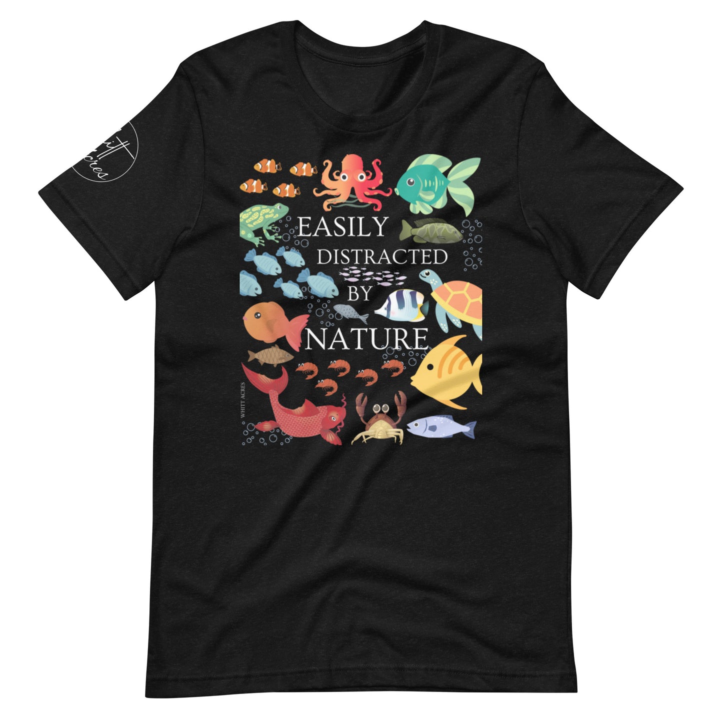 Easily Distracted By Nature Sea Creatures Black Edition Unisex t-shirt