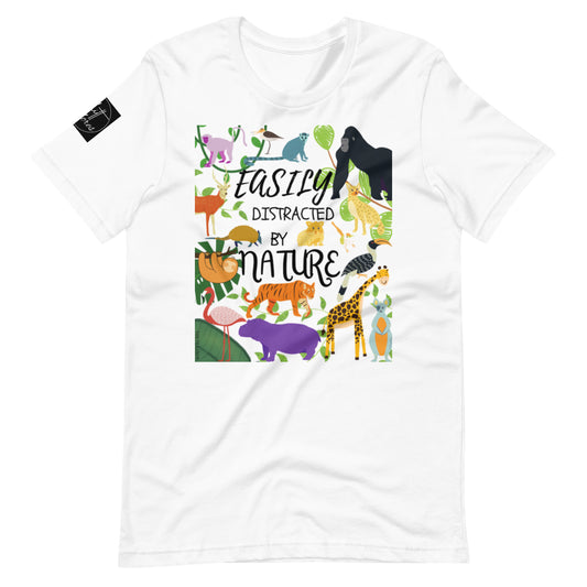 Easily Distracted By Nature Reptiles White Edition Unisex t-shirt