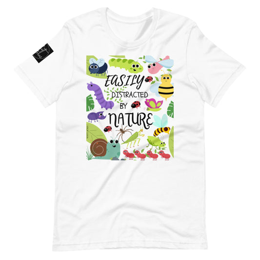 Easily Distracted By Nature Bugs White Edition Unisex t-shirt