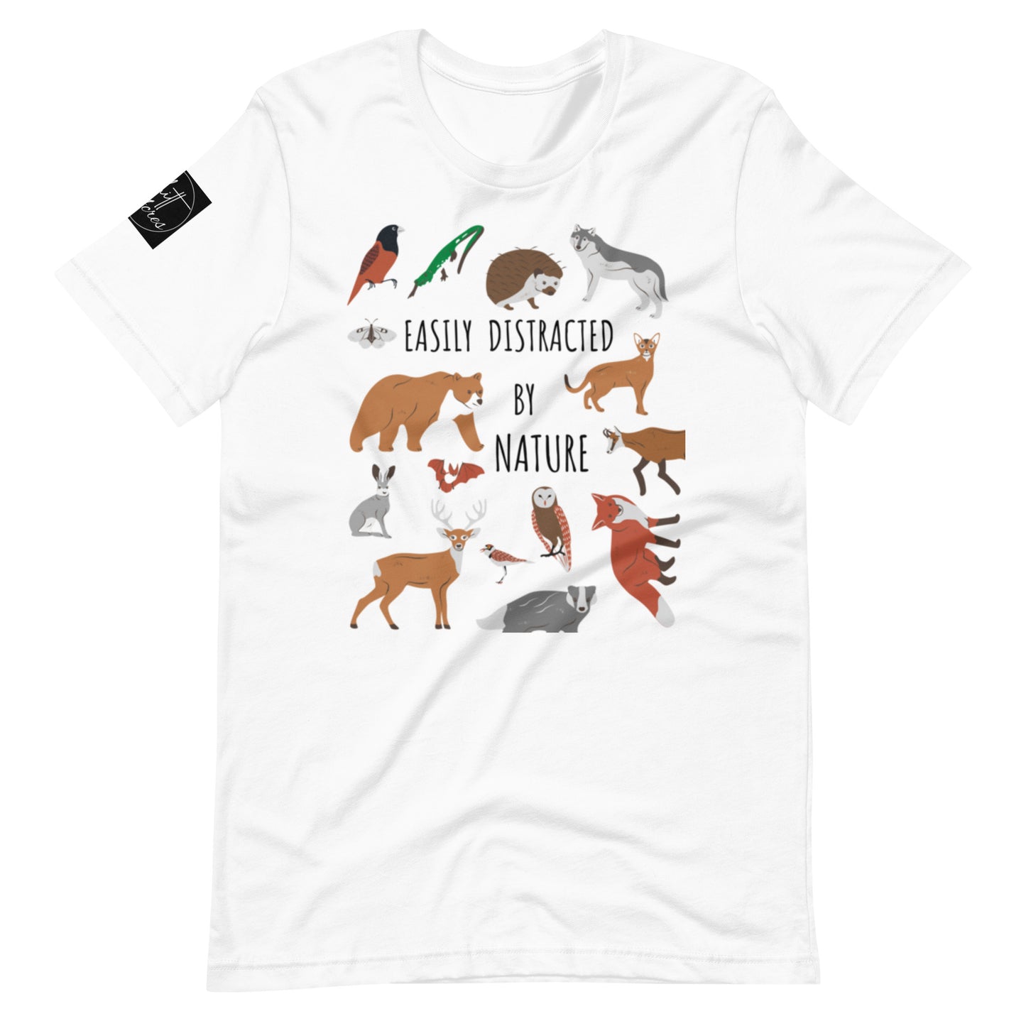 Easily Distracted By Nature Wild Animals White Edition Unisex t-shirt