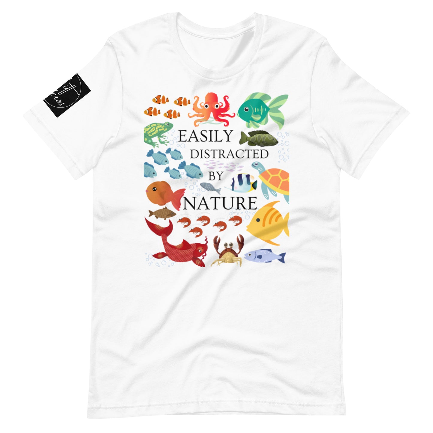 Easily Distracted By Nature Sea Creatures White Edition Unisex t-shirt